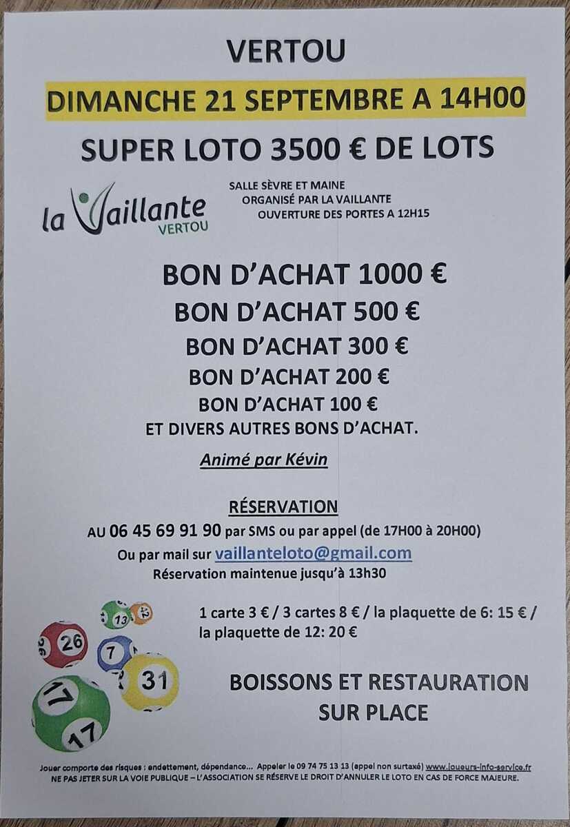 Super Loto Dimanche 21 Septembre 